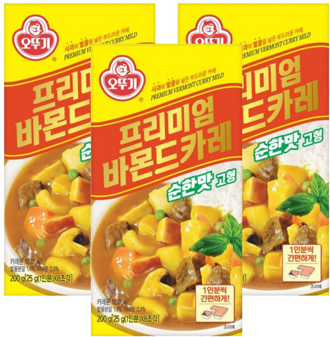 OTOKI 不倒翁 頂級佛蒙特咖哩塊 原味, 200g, 3個