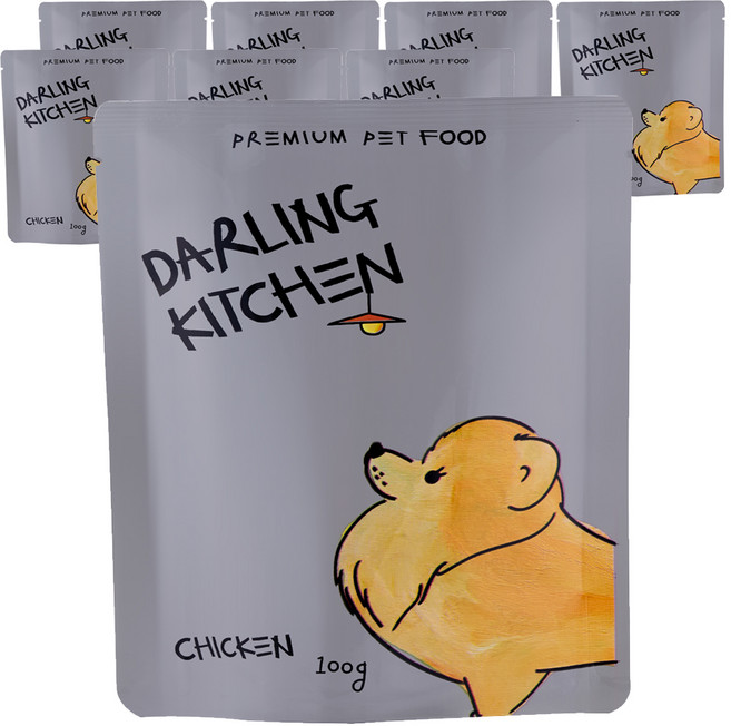 달링키친 전연령 강아지 자연화식 사료, 닭, 400g, 2세트