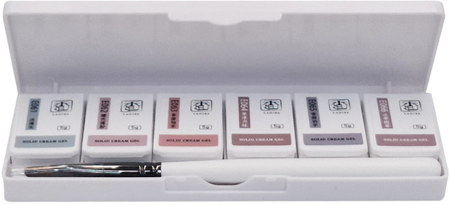LADIES 香色 固態眼影膠套組 6色 30g, 11 果茶奶凍, 1組