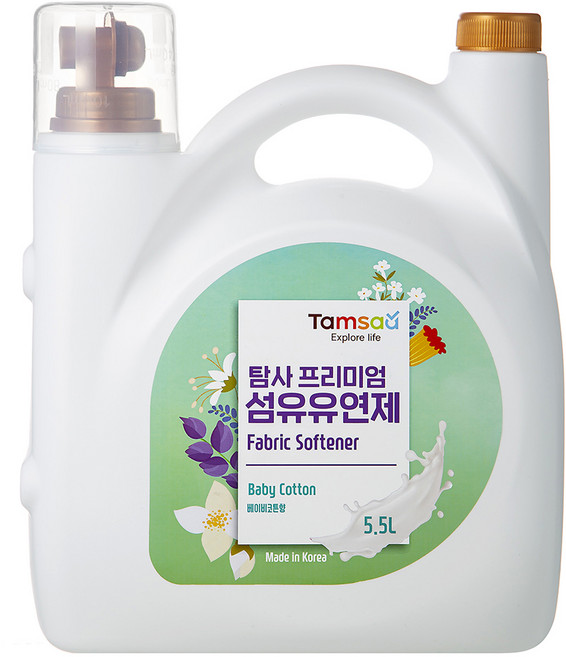 Tamsaa 高級濃縮衣物柔軟精 寶寶棉香, 5.5L, 1瓶
