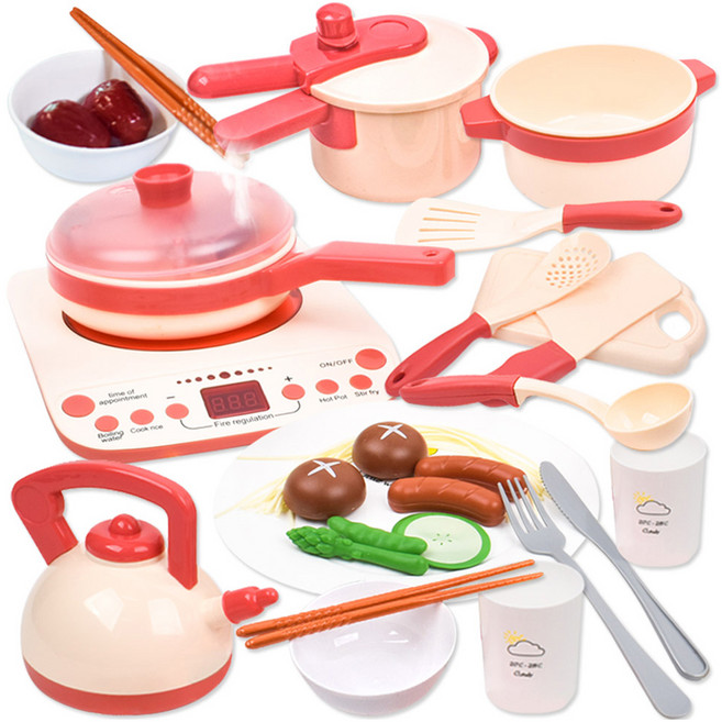 오즈토이 다이닝 인덕션 쿡 주방놀이, PINK, 1세트