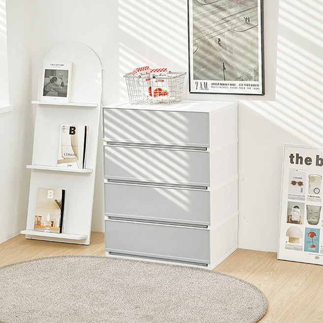 샤바스 컬러스토리 600 서랍장, 그레이, 4개