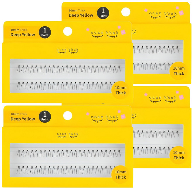 깜빡 인조 가닥속눈썹 패키지버전 10mm 띠크 1기둥, 블랙, 4개