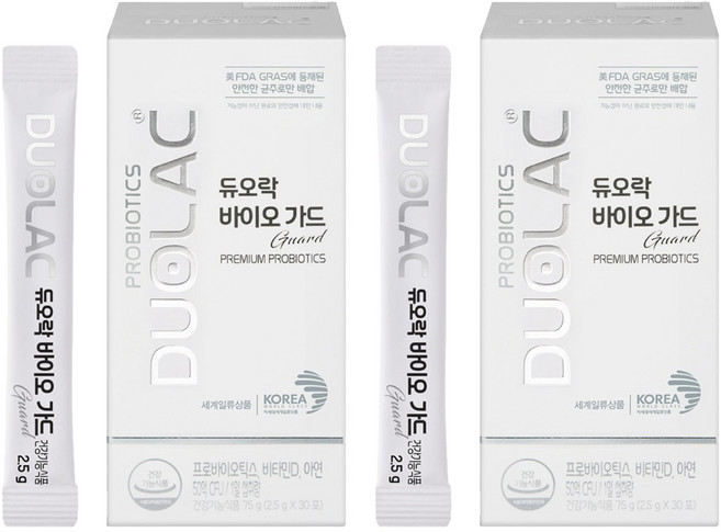 듀오락 바이오 가드 유산균, 75g, 2개