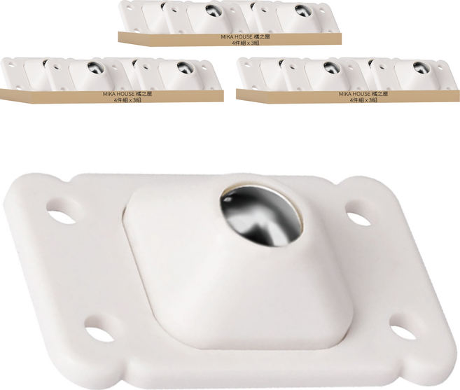 MIKA HOUSE 橘之屋 黏貼式萬用滾輪4件組, 3組