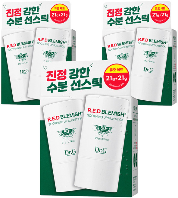 닥터지 레드 블레미쉬 수딩 업 선스틱 듀오 세트 SPF50+ PA++++, 42g, 3개