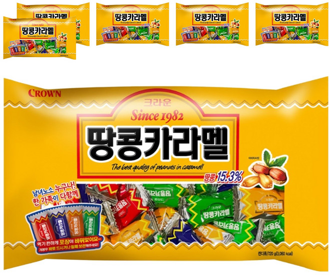 크라운 땅콩카라멜, 720g, 6개