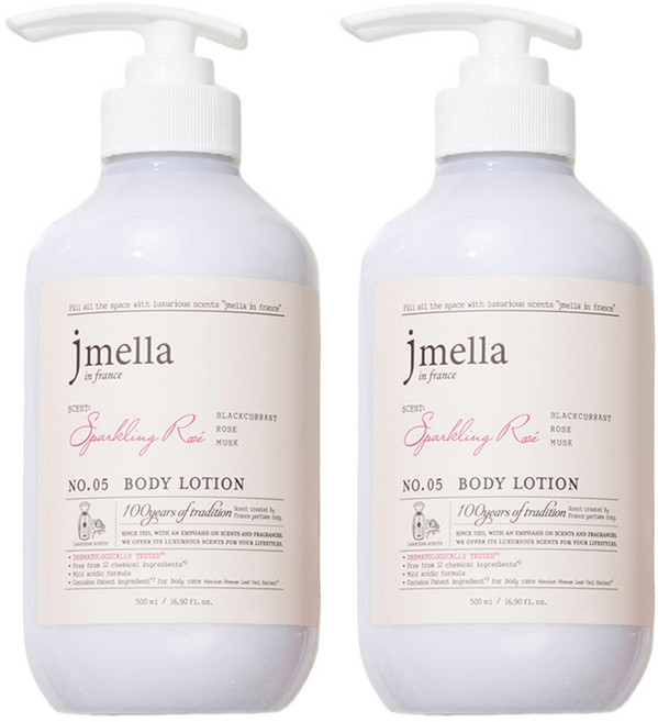 제이멜라 인 프랑스 바디 로션 스파클링 로제, 500ml, 2개