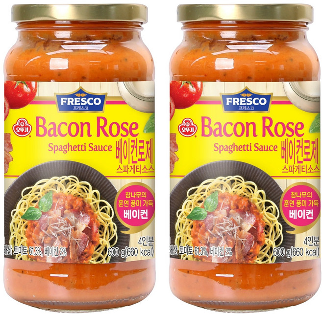 프레스코 베이컨로제 스파게티 소스, 600g, 2개