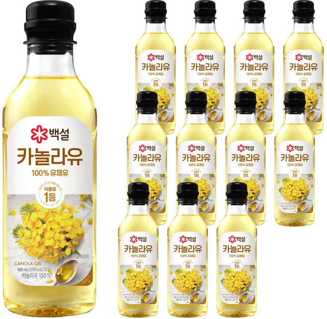 백설 카놀라유, 500ml, 12개
