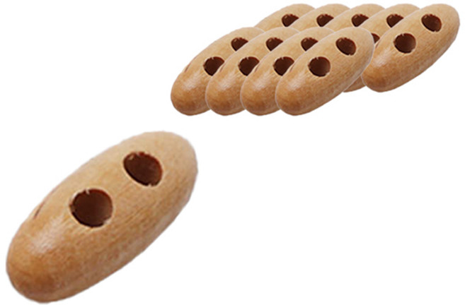 동대문단추왕 떡볶이 총알 우드 단추 30mm, 원색, 10개