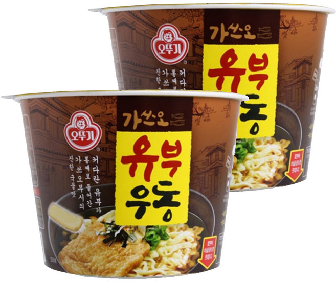 오뚜기 유부우동 컵라면, 100g, 2개
