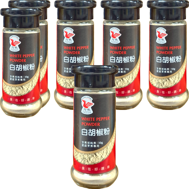 飛馬 白胡椒粉, 30g, 6瓶