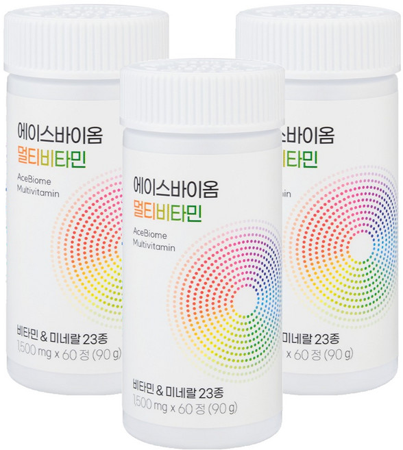 에이스바이옴 멀티비타민 90g, 3개, 60정