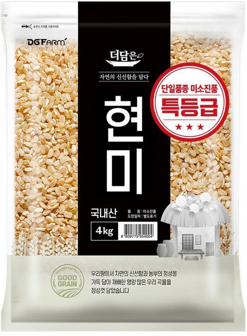 더담은 미소진품 현미 특등급, 4kg, 1개