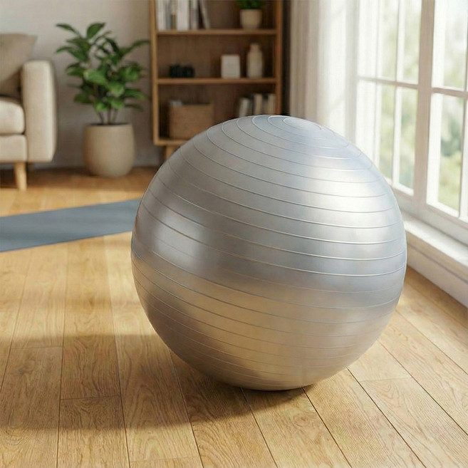 마메 필라테스 스트라이프 짐볼, 실버