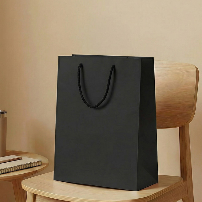 마메 쇼핑백 세로형, B 블랙, 10개