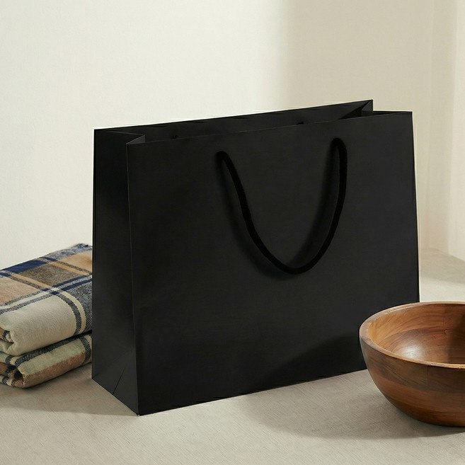 마메 쇼핑백 가로형, B 블랙, 10개