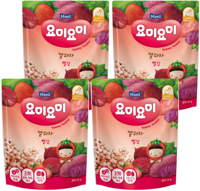 Maeil 每日乳業 Yommy Yommy 造型米餅, 米花花, 25g, 4包