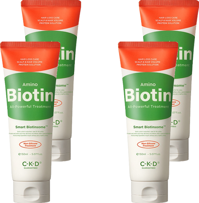 씨케이디 아미노 비오틴 올파워풀 헤어트리트먼트, 150ml, 4개