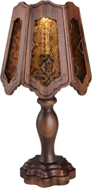 HOTR 氛圍百搭法式實木復古燈罩 1.26kg, 紅棕色