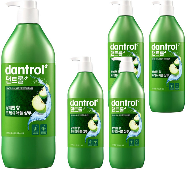 댄트롤 프레쉬 애플 샴푸 상쾌한 향, 820ml, 5개