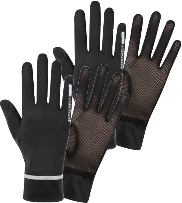 冰絲防曬觸控手套 E026 22g 2雙, 黑色