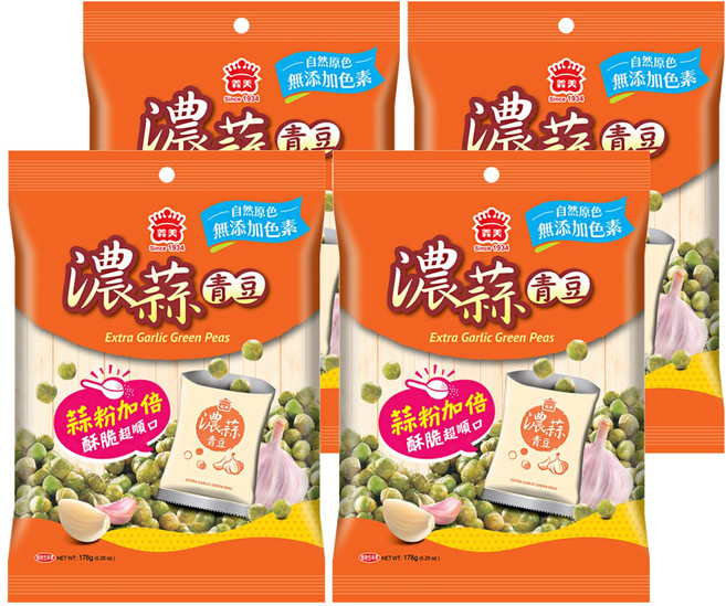 義美 濃蒜青豆, 178g, 4袋