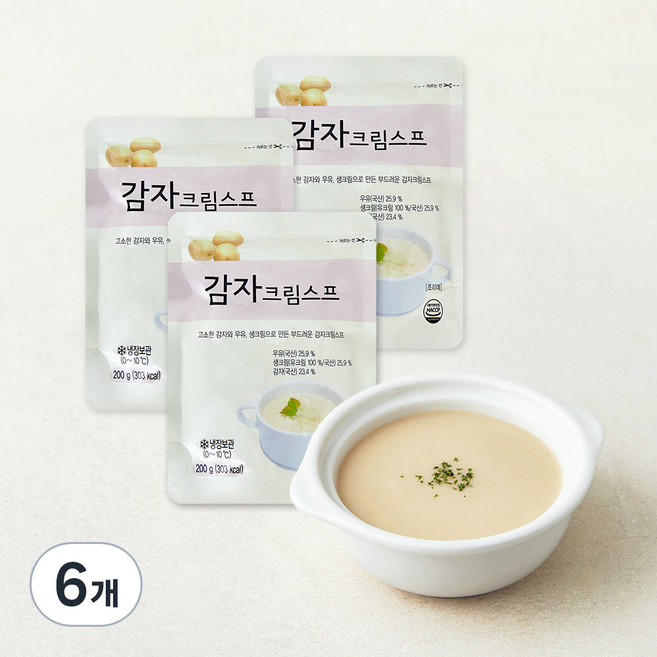 사랑과정성 감자 크림스프 (냉장), 6개, 200g
