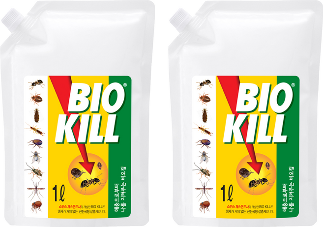 비오킬 살충제 파우치형 리필 1L, 2팩, 2개