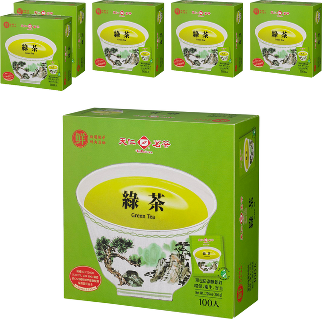 天仁茗茶 綠茶, 2g, 100包, 6盒