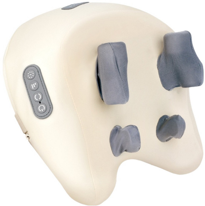 카프 목 어깨 무선 온열 베개 마사지기, KF-WM07, 베이지