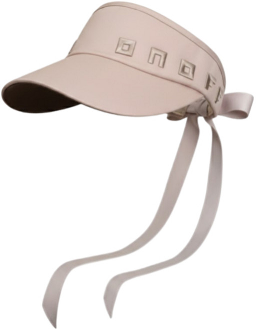 온오프 다이와 여성용 리본 바이저 골프모자, 베이지, 1개