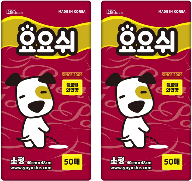 요요쉬 강아지 배변패드 와인 플로랄와인향, 50개입, 2개