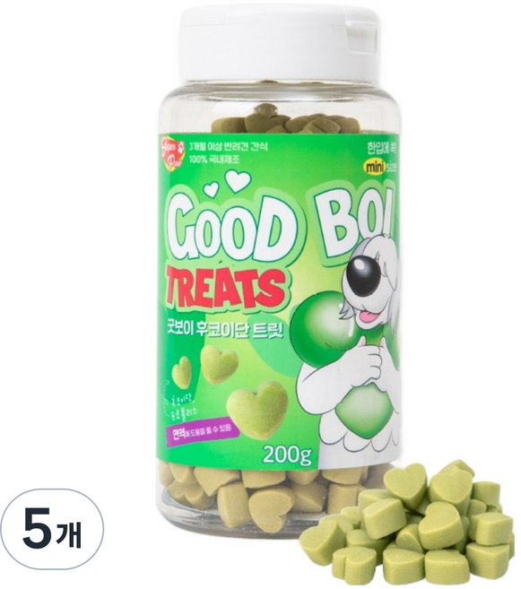 슈퍼포우 반려동물 저칼로리 굿보이 트릿, 200g, 5개, 후코이단