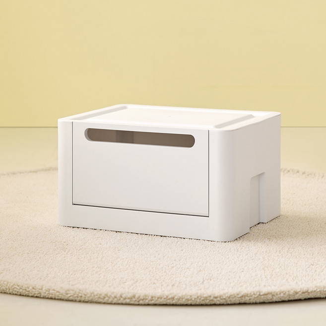 위즈홈 오픈도어 인테리어 수납함, 화이트, 40L, 1개