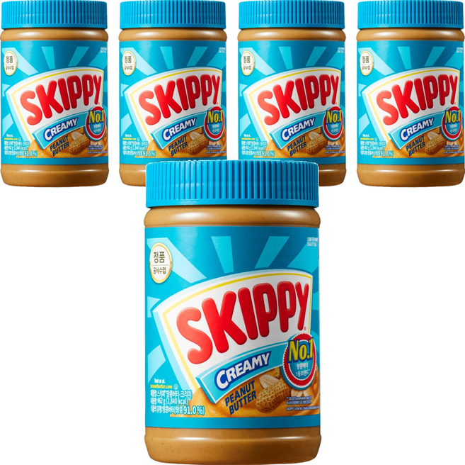 SKIPPY 吉比 柔滑花生醬, 462g, 5罐