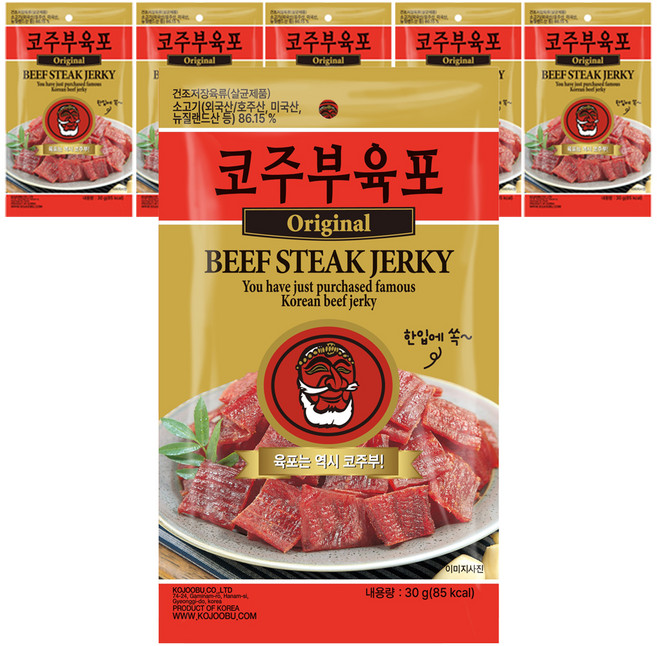 코주부 한입 육포 오리지널, 30g, 6개