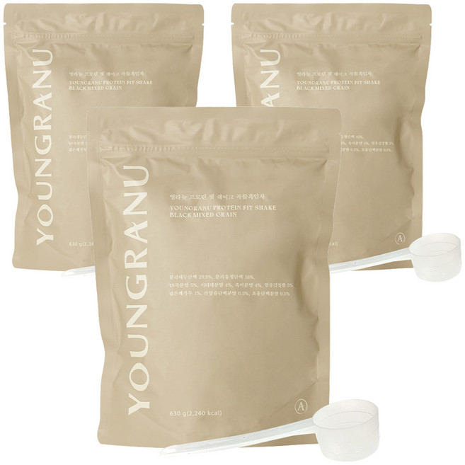영라뉴 프로틴 핏 쉐이크 곡물흑임자, 630g, 3개