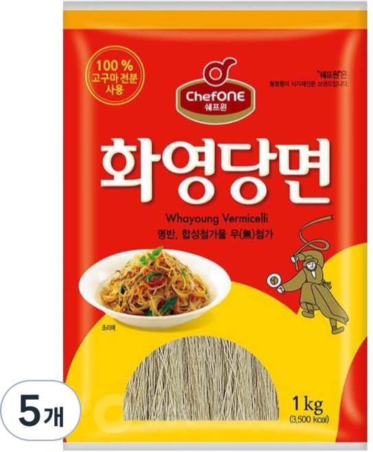 쉐프원 대상 화영 당면, 1kg, 5개