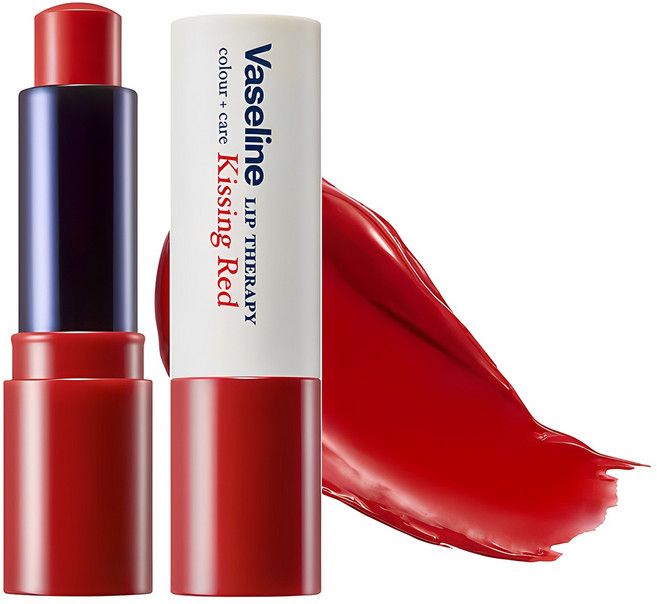 바세린 립 테라피 컬러 케어 립밤, 01 키씽 레드, 4.2g, 1개