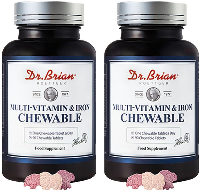 닥터브라이언 멀티비타민 앤 철분 츄어블, 90정, 2개