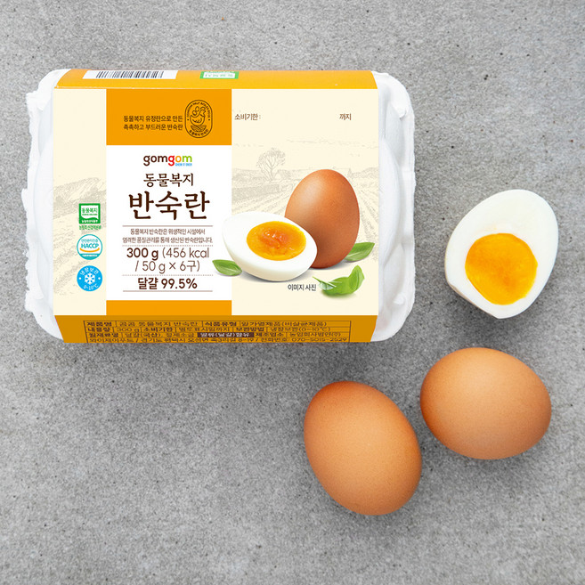 곰곰 동물복지 반숙란 (냉장), 6구, 1개