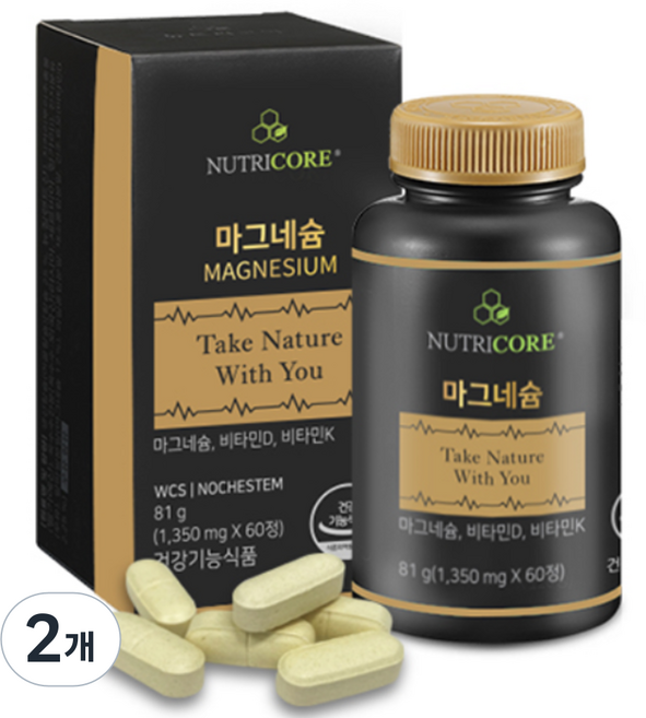 뉴트리코어 마그네슘 81g, 60정, 2개