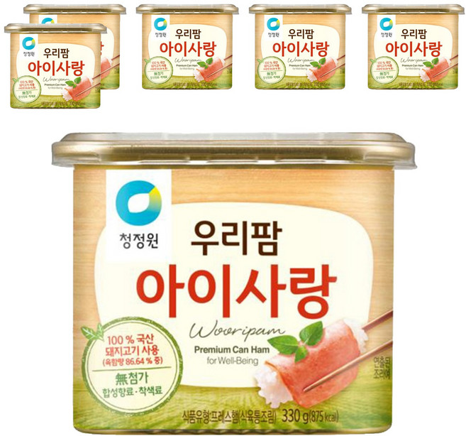 청정원 우리팜 아이사랑 햄통조림, 330g, 6개