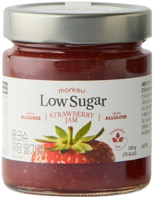 몽크슈 저당 딸기잼 with 알룰로스, 260g, 1개