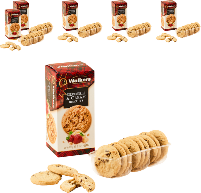 워커스 스트로베리 크림 비스킷, 6개, 150g
