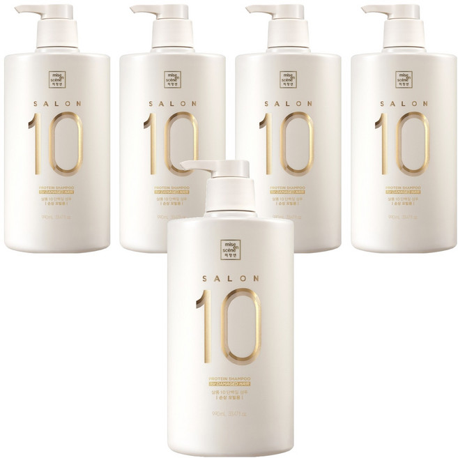 미쟝센 살롱 10 단백질 샴푸 손상 모발용, 990ml, 5개