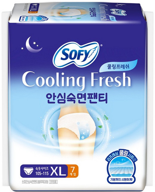 쏘피 쿨링 프레쉬 안심숙면팬티 입는오버나이트, 특대형, 7개입, 1세트