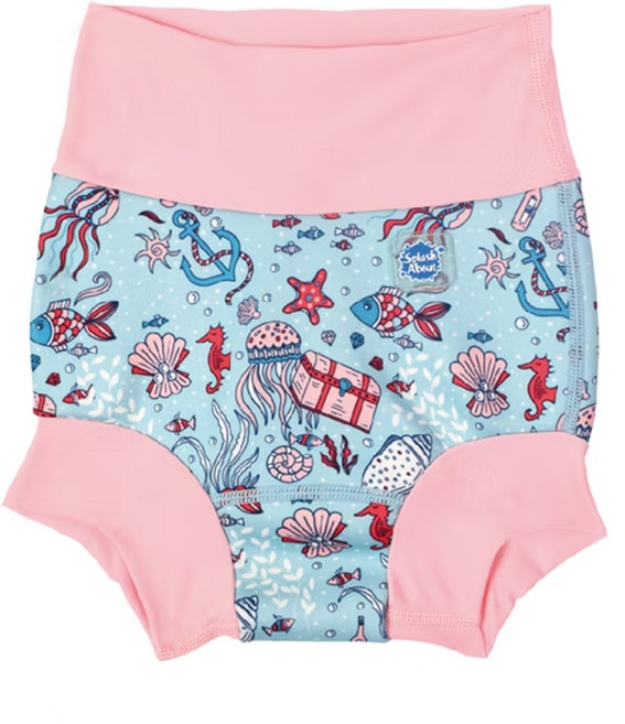 Splash About Brand New Happy Nappy 全新3D游泳尿布褲 6~12個月 水母寶藏, L, 1件